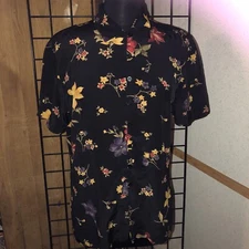 Vintage Unisex Field Manor S/S Buttonfront 100% Silk Shirt Size S