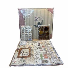 K Company Antique Gingham Post-Bound Scrapbook Album 12x12 Life Journey Kit Excl