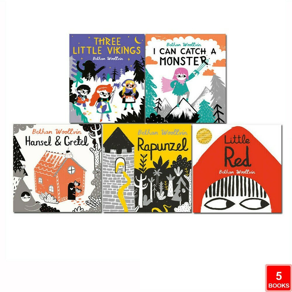 Bethan Woollvin 5 Books Collection Set Little Red, Rapunzel