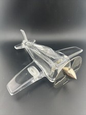 Rare Sasaki Crystal Airplane With Metal Blade