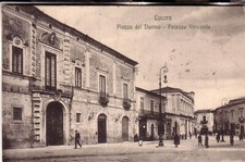 CARTOLINA LUCERA  FP  VIAGGIATA  1910 PIAZZA DUOMO E PAL. VESCOVILE