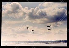 sl75 Original slide 1982 Military Helicopter carrying flag  897a