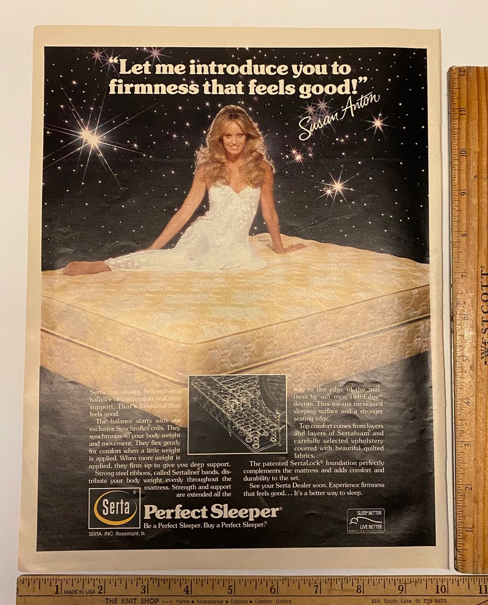 Vintage Print Ad Serta Perfect Sleeper Susan Anton Bed Mattress