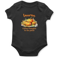 Personalised Pumkpin Patch Babygrow Pumpkin Halloween Baby Vest Autumn Fancy ...