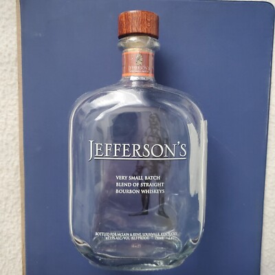 JEFFERSON'S ''SMALL BATCH'' STRAIGHT BOURBON WHISKEY 750ML EMPTY BOTTLE  LOOK!!