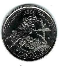 2000 Canada Brilliant Uncirculated Commemorative Creativity 25 Cent Coin!