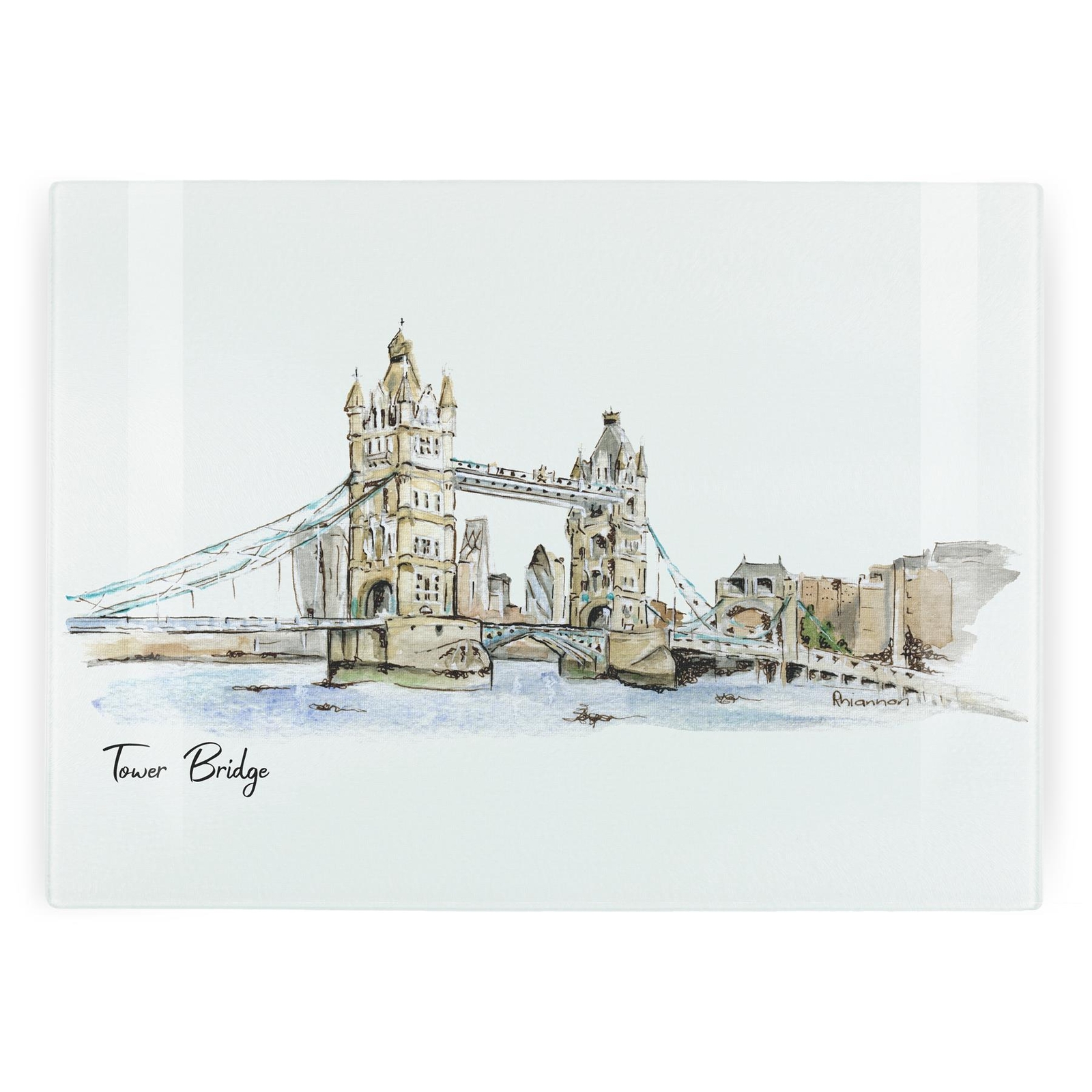 Tower Bridge Glass Worktop Protector - Textured Chopping Board Worktop Saver