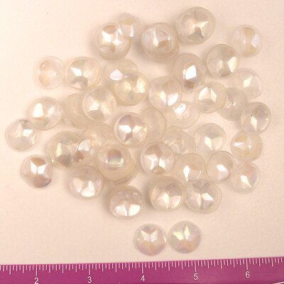 Vintage '30's French Celluloid Domed/Cupped Sequins Crystal Iris 15mm 25 pieces