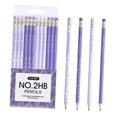  Pencils #2 HB, Pre-sharpened Pencils with Eraser Number 2 Cute Purple 12 COUNT