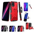 For T-Mobile Revvl 6 Pro 5G, Belt Clip Holster with Kickstand + Tempered Glass