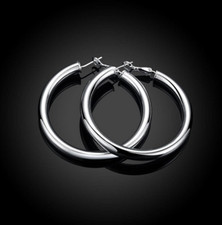 Women's 925 Sterling Silver Classic 2 Inches Large Round Hoop Vogue Earrings