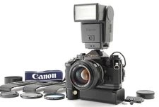[MINT w/ Light] Canon A-1 35mm Film camera Black FD 55mm F1.2 SSC from JAPAN