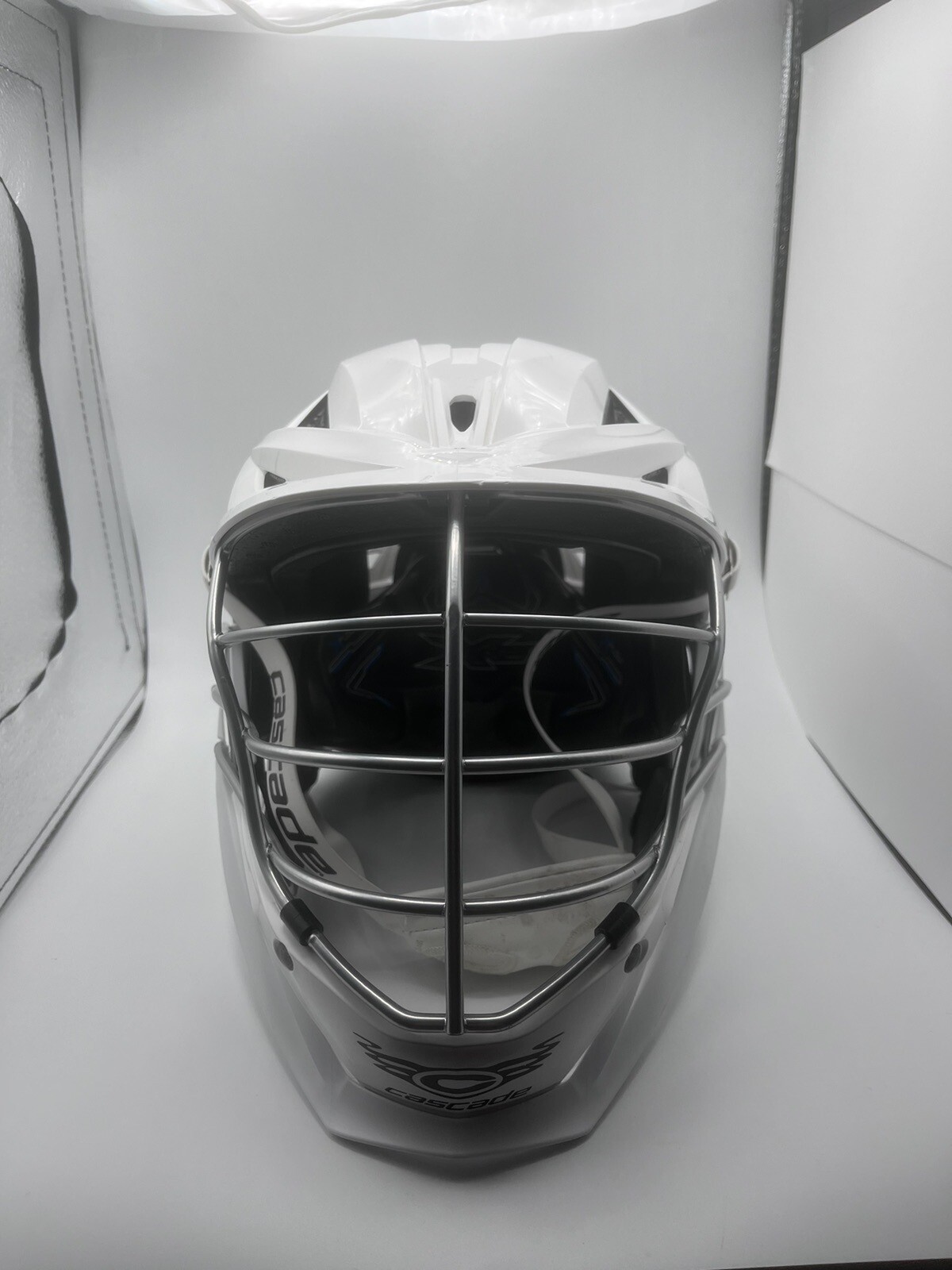 Cascade XRS Lacrosse helmet White Chrome face eBay