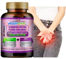 potent candida cleanse, yeast infection treatment, detox enzimes 100 capsules
