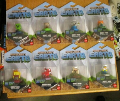 MINECRAFT EARTH BOOST MINI SUPER LOT OF 8 SCAN FIGURES GREAT SET GKT32