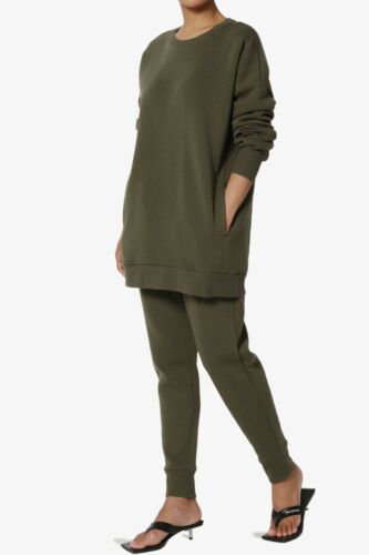 TheMogan S~3X Lounge Fleece Crew Hood Pullover Sweatshirt Jogger Sweat Pant SET - Picture 59 of 194