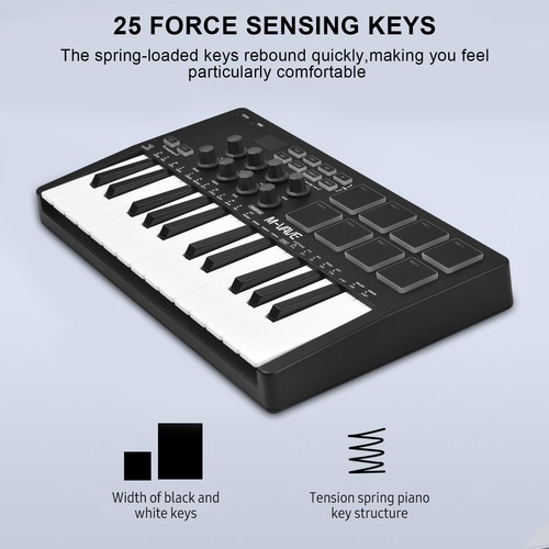 M-VAVE 25-Key MIDI Control Keyboard Mini Portable USB Keyboard MIDI Controller - Picture 5 of 12
