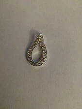 .925 Sterling Silver and CZ Floating Slide Pendant