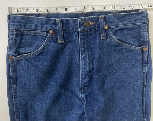 Pantalones de mezclilla Wrangler para hombre calce ajustado azul oscuro TALLA REAL DOBLADILLO A 29 x 23 ALTERADOS - Imagen 8 de 11