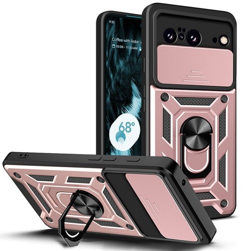 Ring Holder Armor Phone Case For Google Pixel 8 6 Pro Slide Lens Protect Cover - Zdjęcie 12 z 16