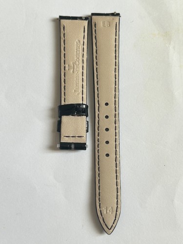 ORIGINAL jeager lecoultre ladies 14mm x 12mm Black Leather Band Strap NEW - Picture 10 of 12