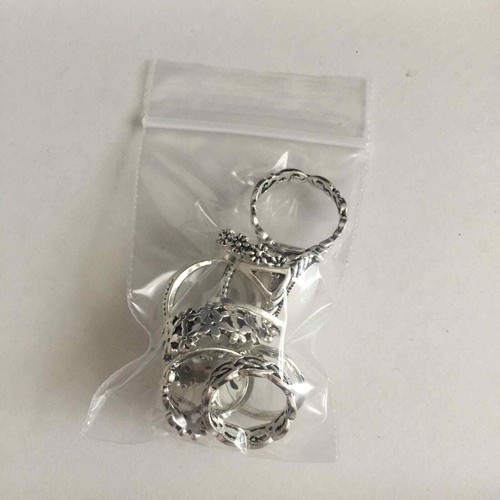 10-teiliges Blumenmuster weißer Opal Midi Ring Set - Bild 5 von 5
