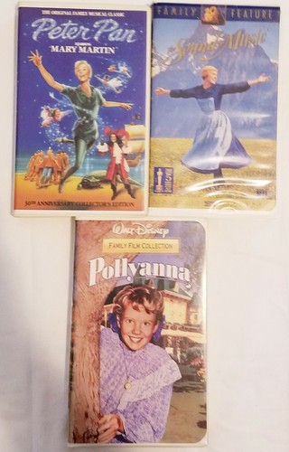 Lot Of 3 Walt Disney Fox Plus Vhs Peter Pan Pollyanna Sound Of Music Ebay