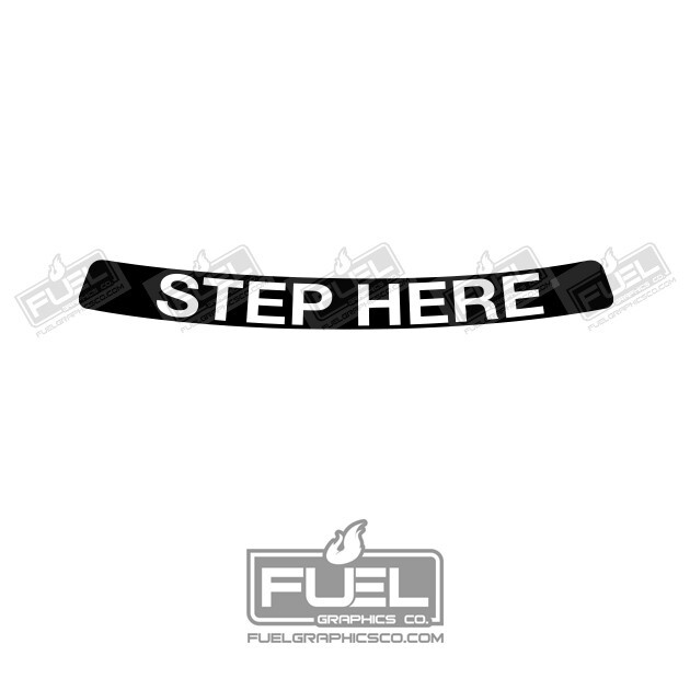 Lawnmower Step Here Premium Vinyl Decal - 3.875