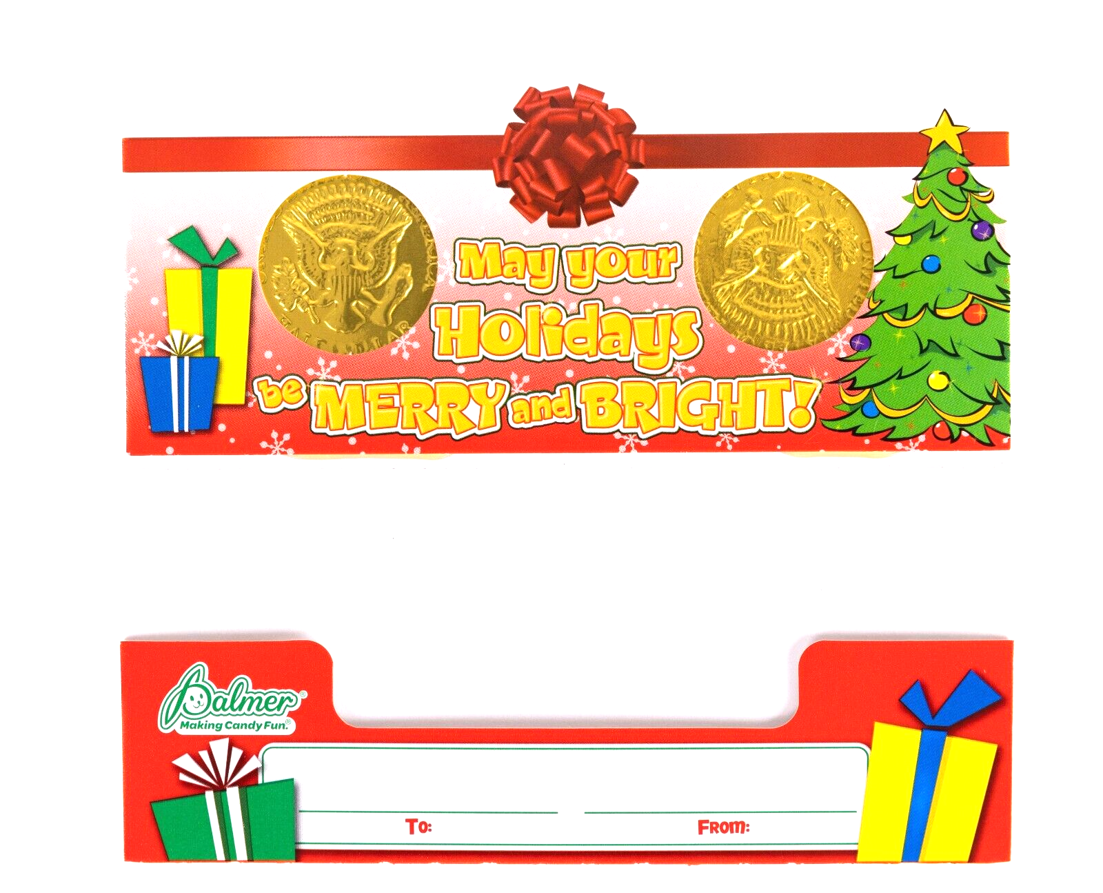 Palmer Gold Chocolate Coins Half Dollar Gold Coins with Christmas