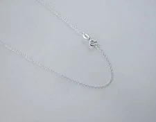 14,16,18,20,24 inch Sterling Silver 1mm Cable Chain Thin Rolo .925 Made in Italy