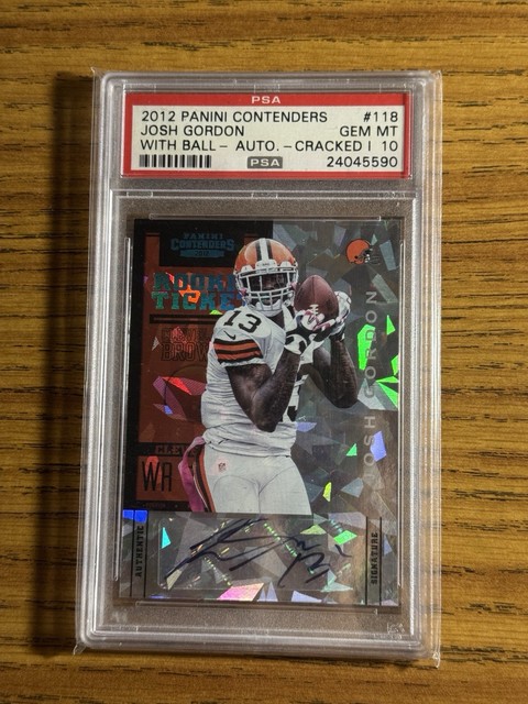 Josh Gordon 2012 Panini Contenders Cracked Ice RC Auto 18/20 PSA 10 POP 6