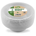 White Reusable Plastic Bowls Ice Cream Soup Catering Weddings Parties 50/300pcs