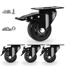 Caster Wheels, Heavy Duty 3 Inch Casters Set of 4, Locking Swivel Casters