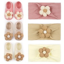 COZYOFFI Baby Flower Headband and Socks Cute Headband and Socks Sets for