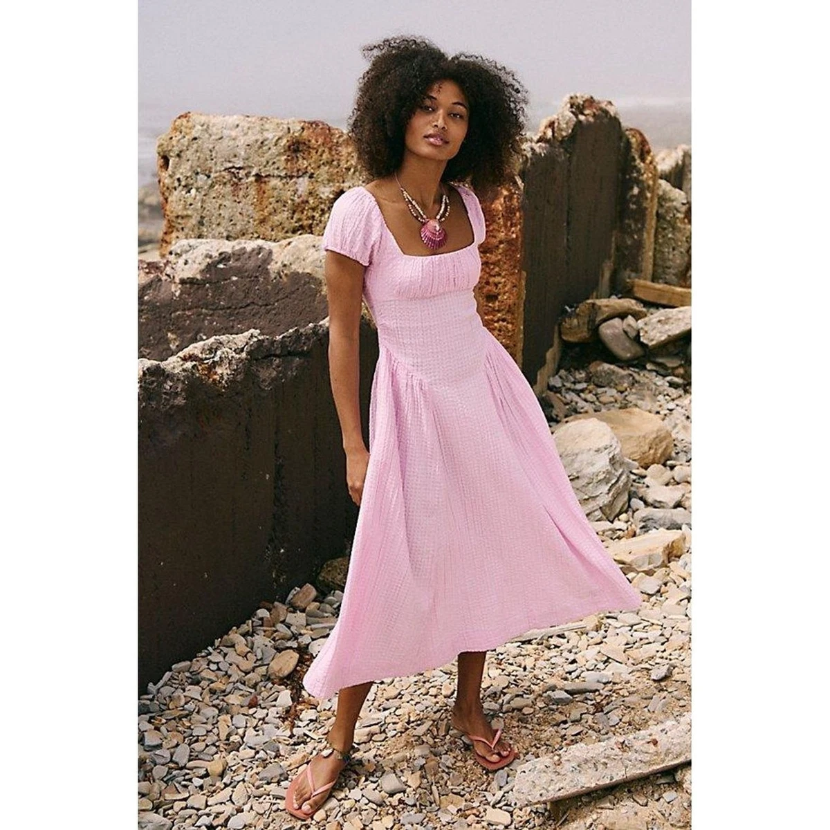 free people red gingham dress Free People Via Midi Dress