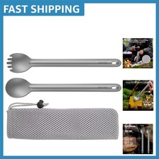 Eco-Friendly Ultralight Titanium Fork and Spoon Set for Travel Outdoor Dining
