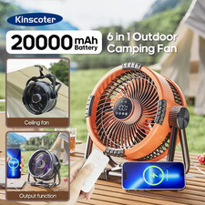 6 in 1 Outdoor Camping Ventilator 20000Mah Wiederaufladbar Tragbar Kabellos Deckenventilator