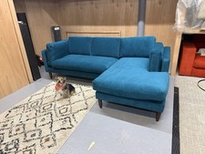 Swoon John Lewis Munich RH Corner Sofa In Kingfisher Smart Velvet RRP £2689