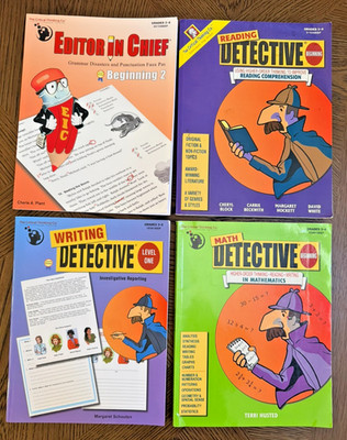 Lot of 4 Critical Thinking Workbooks Grammar Read Math Writing Test Prep V Good