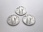 Three (3) 90% Silver Standing Liberty Quarters