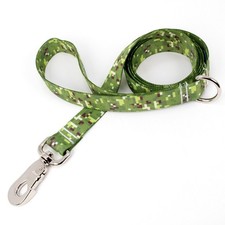 green CAMO pixel land 1.00 inch dog leash quality polyester fadeproof, USA MADE