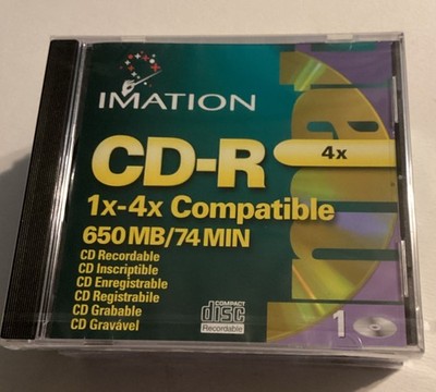 Imation CD-R 1X-4X Compatible 650MB - 74 Min. Lot of 7 disks. New sealed.