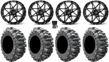 ITP Tornado 14" Wheels Black 30" Bogger Tires Can-Am Defender