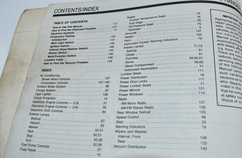 1989 Ford Ranger / Bronco ~ Electrical & Vacuum Trouble Shooting Manual - Picture 3 of 6