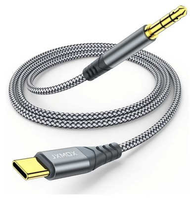 JXMOX High Quality Digital Cable Usb C To 3.5mm Jack Grey 4ft
