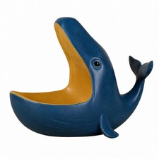Ocean-giantShaped Resin Storage Ornament Sculptural Whale Key Holder with Open