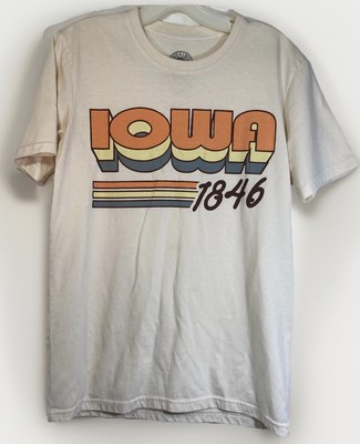 State And Local Retro Mod Iowa  1846  Cotton Poly TEE T SHIRT Medium M Graphic