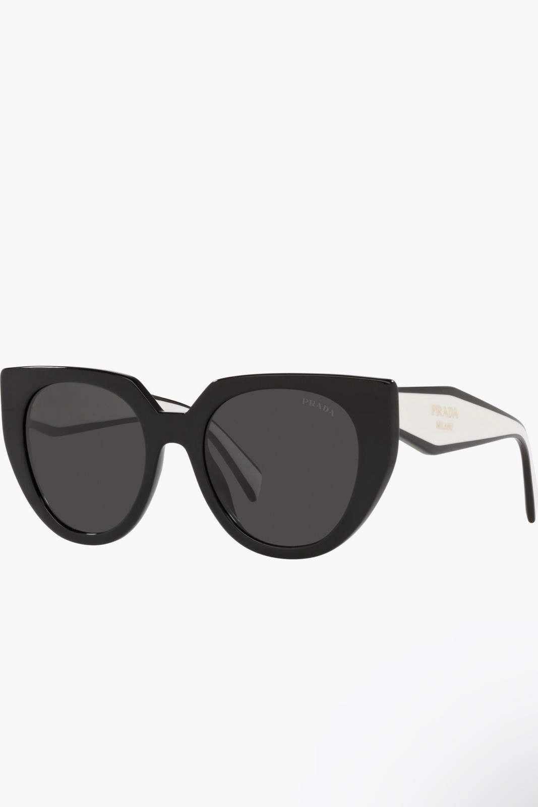 Prada52mm Cat Eye Sunglasses.                  BLACK/TALC/ DARK GREY-image