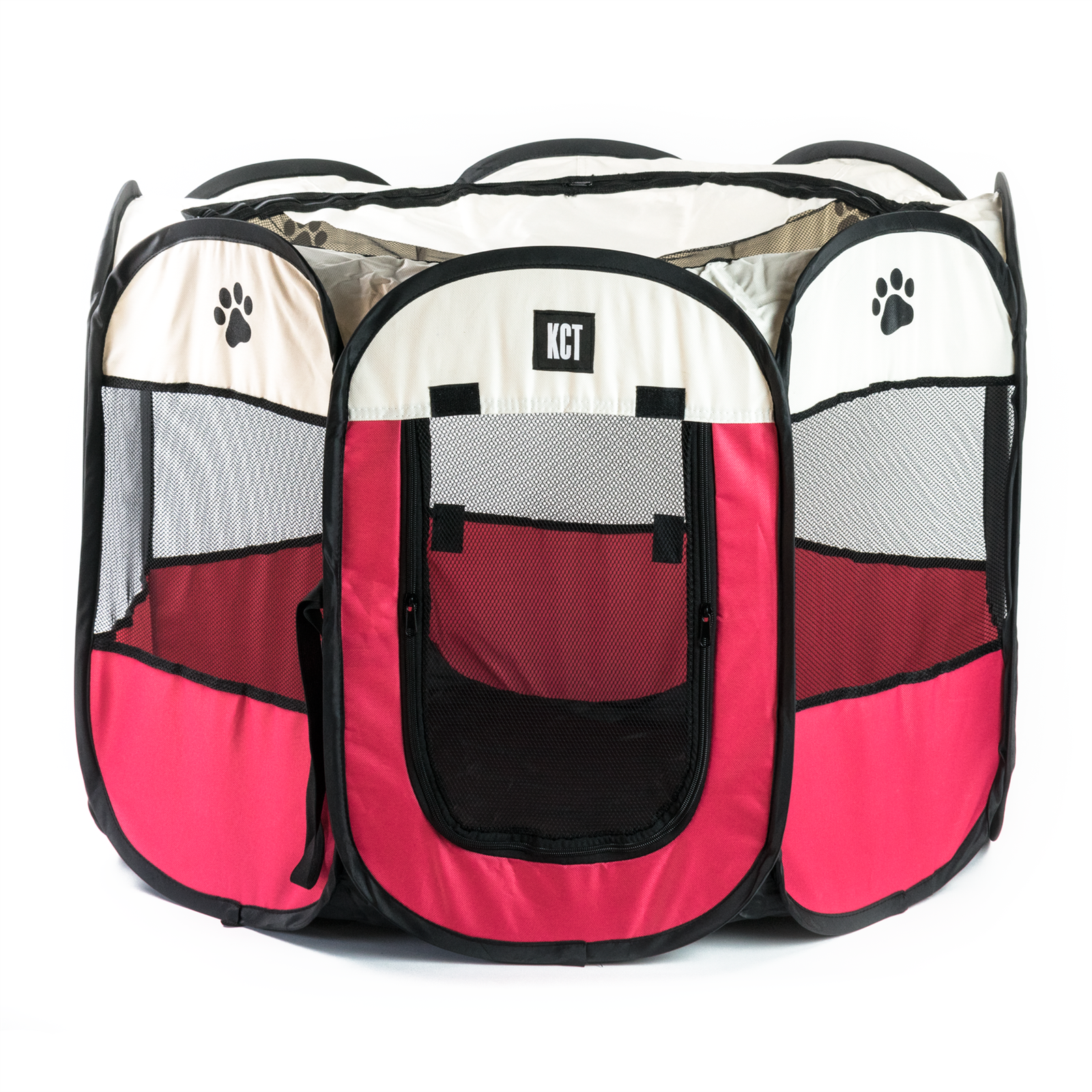 FABRIC PET PLAY PEN MEDIUM RED FOLDABLE TENT POP UP PORTABLE FOLDING RUN CAGE