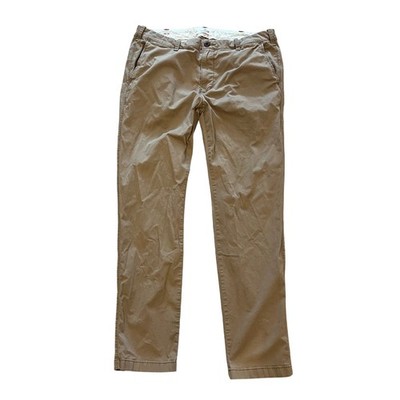 Hollister Mens Skinny Chino Pants Khaki Tan Epic Flex Stretch 36x34 Flat Front